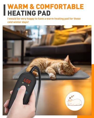 PETNF Pet Heating Pad Temperature Adjustment Dog Anti-bite Puppy with Timer Indoor Waterproof Pet Warming Electric Heated Bed Mat Dog