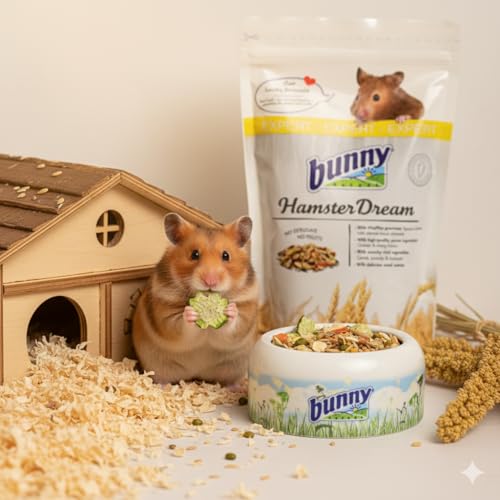Bunny Nature HamsterDream Expert Food - All Natural Mix for Syrian & Dwarf Hamsters with Mealworms - Supports Foraging & Digestion - No Pellets, 1.1 lbs