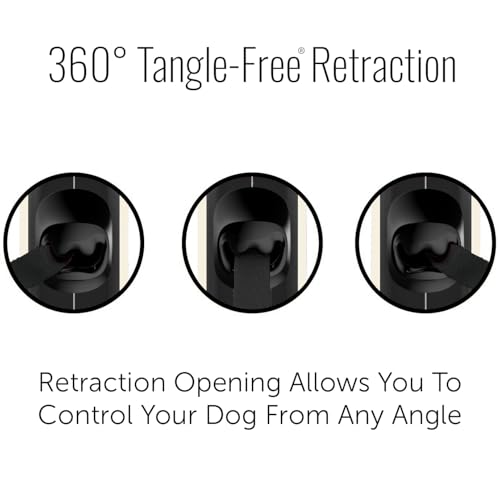 TUG Oval 360° Tangle-Free Retractable Dog Leash with Integrated Waste Bag Dispenser (Small, Cream)