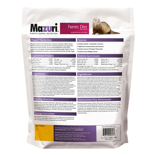 Mazuri | Nutritionally Complete Food for Ferrets| 5 Pound (5 lb.) Bag
