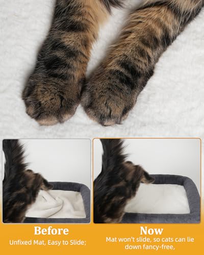 Aechonow Cat Tree for Large Cats, 14Inch Cat Tree Tower with Scratching Post, 20x16.5Inch Perch Bed for Adult Senior Cats, Removable Washable Mat, Dark Gray