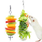 2Pcs Rat Enrichment Toys, 304 Stainless Steel Rat Foraging Toy for Fruit Vegetable Holder, Fancy Mice Cage Accessories Puzzle Toy, Hanging Rodent Toys Slow Feeder, Bird Foraging for Parakeet