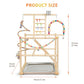 Bird Playground, Parrots Playstand for Small to Medium Birds, Perch Stand with 3 Ladders Playgym with Rope Perch, Swings Feeder Cups Bird Cage Accessories for Conure Cockatiel Lovebirds