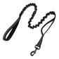 rabbitgoo Tactical Bungee Dog Leash with Shock Absorption, Military Training Leash with 2 Padded Control Handles for Medium Large Dogs, 5.2FT, Black