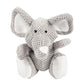 goDog Checkers Elephant Tough Plush Toy with Chew Guard Technology, Durable Checkered Fabric & Squeaker for Active Play, Gray, Large