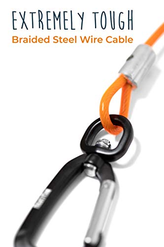 Mighty Paw Dog Leash - Anti Biting Pets Leashes - Chew Proof Metal Cable - Ideal for Large Dogs and Teething Puppies - Braided Cord with Padded