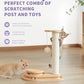 Made4Pets Cat Scratching Post Cat Scratcher Kitten Toys for Indoor Cats Wooden Ball Track Two-Layer Modern Sisal 17.7" Tall Scratch Post Interactive Toy with Dangling Ball