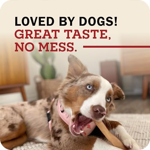 Redbarn Pet Products All-Natural Large 12" Beef Collagen Sticks for Dogs - Long Lasting Low-Odor Alternative to Traditional Rawhide & Bully Sticks
