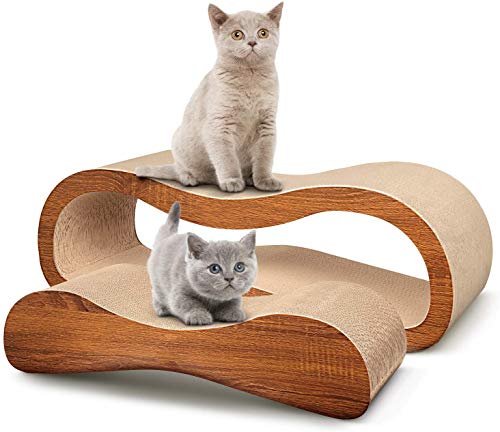 Simple Delxue Cat Scratcher, 2 in 1 Cat Scratching Board, Cat Cardboard, Scratch Lounger, Large, 27.56 x9.45 x8.86 inch
