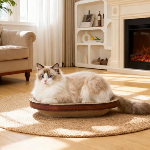 Avont Cat Scratcher Set, 3 Pcs Cardboard Cat Scratchers for Indoor Cats Durable Corrugated Cardboard Scratch Board Bed Lounge Box Toys for Kittens, Furniture Protector for Couch