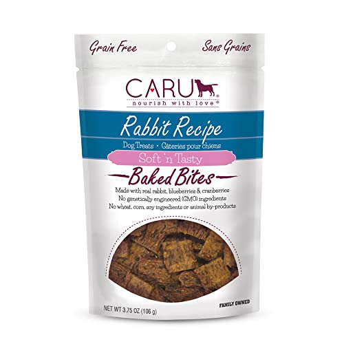 CARU - Soft 'n Tasty Baked Bites - Rabbit Bites Dog Treats - Flavorful Training Treats - 3.75 oz