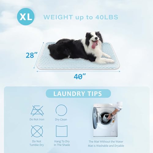 MICROCOSMOS Pet Cooling Mat & Sleeping Pad- Breathable Bubble Surface, EZ Clean. Keep Cooling for Pets, Kids and Adults in Summer.(BlueWhite, 40" x