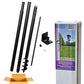 JCS Wildlife Universal Mounting Pole Kit for Bird Houses & Feeders, Heavy-Duty Steel Pole with Threaded Connections, Top or Side Mount, 55" Tall, Holds up to 30 lbs, Rust-Resistant Outdoor Use