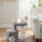 Feandrea Cat Tree, Small Cat Tower with Sisal Scratching Post, Plush Condo with Padded Perch, for Small Spaces, Kittens, Light Gray UPCT50W