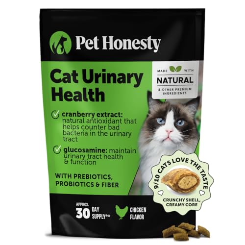 Cat Urinary Tract Health Crunchy & Creamy Chews - Promotes Healthy Digestion & Normal Bladder Function with Cranberry, Antioxidants, & Probiotics