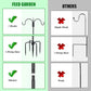FEED GARDEN Heavy Duty Shepherds Hook 76" Double Hooks Adjustable (44/60/76") - Alloy Steel 5-Prong Base, 17lb Capacity - Easy Assembly Bird Feeder Pole for Hanging Planters, Lanterns, Wind Chimes