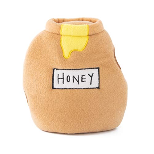 ZippyPaws Burrow- Interactive Dog & Puppy Toys for Boredom, Stimulating Pet Products to Keep Them Busy, Hide & Seek Plush Puzzles, Squeaky Toy for Enrichment, for Small & Medium Dogs- Honey Pot