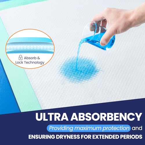 AOZITA 100 Pack Disposable Underpads 30" x 36" Incontinence Chux Pads Ultra Absorbency Protective Bed Pads, Heavy Duty Leakproof Absorbent Bed & Pee Pads for Adult, Senior, Kids and Pet