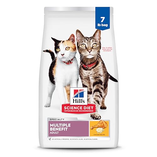 Hill's Science Diet Multi-Benefit, Adult 1-6, Multiple Benefit, Dry Cat Food, Chicken Recipe, 7 lb Bag