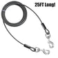 BV Dog Tie Out Cable 25 Feet - Heavy Duty Dog Lead Up to 250 Pounds - Reflective & Rust-Free with Quick Release Swivel Clips & 360° Rotating Clasp