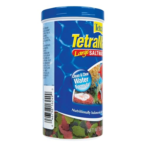 TetraMarine Large Saltwater Flakes, Nutritionally Balanced Fish Food for Saltwater Fish, 5.65 oz
