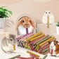 Bissap 72 PCS Rabbit Chew Sticks, Natural Timothy Hay Pumpkin Sugar Beet Carrot Strawberry Rose Dahlberg Daisy Forget-me-not Flower Treat for Bunny Chinchilla Guinea Pig Hamster Small Pet Molar Snack