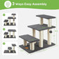 Pawque Dog Stairs & Cat Scratching Post Pet Steps for High Beds Couch, High-Strength Boards Holds up to 150 lbs for Indoor Small Cats Kittens Dogs Climbing Playing, 3 Combination Options, 3 Steps-Grey