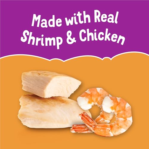 Purina Friskies Grain Free Lickable Cat Food Toppers Lil’ Soups With Shrimp in a Velvety Chicken Broth - (Pack of 8) 1.2 oz. Cups
