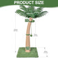40'' Tall Cat Scratching Post Cat Tree, Curved Design Cat Scratcher Post with 3 Interactive Balls, Natural Sisal Rope Cat Scratching Posts for Indoor Cats Adults Kittens, Multi-Combinable (Style A)
