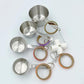 Durable Bird Parrots Pots and Bagel Toys, Pullable Stainless Steel Cup and Cardboard Ring Toys for s Mini Macaws African Greys Cockatoos Eclectus