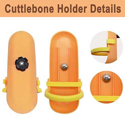 5.9"-6.53" Large Bird Cuttlebone for Parakeets, Cuddle Bone with Plastic Holder, Cuttlefish Bone for Sharp Beaks, Natural Birds Calcium Suitable for Parrots Cockatiels Budgie, 2pcs