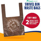 Arm & Hammer Dog Pooper Scooper Swivel Bin & Rake, Poop Scoop for Dogs, Black (2 Heavy Duty Scented Waste Bags Included)
