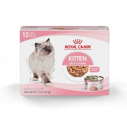 Royal Canin Feline Health Nutrition Kitten Thin Slices in Gravy Cat Food, 3 oz (Pack of 12)