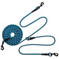 BTINESFUL 12FT 20FT 30FT 50FT Reflective Dog Tie Out for 2 Dogs, No Tangle 20ft by 1/3 Inch Nylon Rope Long Tether for Two Dogs, Dog Trolley Runner