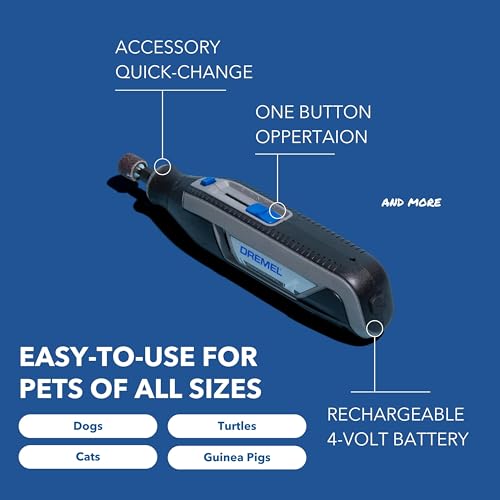 Dremel PawControl 7760-PET Dog Nail Grinder and Trimmer - Cordless & Rechargeable Pet Grooming Tool Kit - Safe for Dogs, Cats, and Small Animals ( Exclusive)