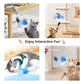 Migipaws Interactive Flapping Bird Cat Toys with Rod, clamp, Elastic String and Catnip, Automatic Chirping Toys for Indoor Cats to Chase, Hanging Feathers for Kitten to Self Play,Rechargeable(Blue)