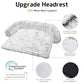 Calming Dog Bed Fluffy Plush Dog Mat for Furniture Protector with Removable Washable Cover for Large Medium Small Dogs and Cats (Large, Light Grey)