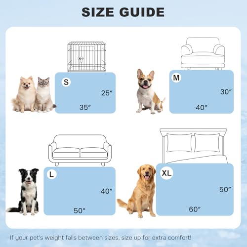 ZOMISIA Cooling Blanket for Medium Dogs - Lightweight Dog Cooling Mat with Breathable Air-Core Fill, Cold Pet Throw Blanket Washable for Summer, Soft