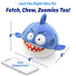 3 in 1 Squeaky Soft Plush Durable Dog Chew Toy for Aggressive Chewers, No Stuffing Interactive Tough Rip & Reveal Crinkle Blue Shark Ball in Gift Box, Puppy, Small & Large Breed Pets Birthday Present