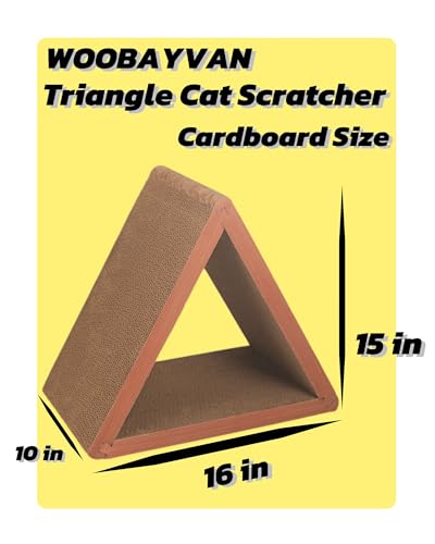 Cat Scratcher Cat Scratching Board - Foldable - Triangle, 6 Usable Sides Scratchers for Indoor Cats, Vertical Cat Scratch Pads(Pack of 3)