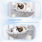 Hey-brother Cat Tree Tower, Scratching Posts with a Extended Part, Wide Platforms, Cozy Condos, Hammocks, Sisal Columns and Ball for Indoor Cats, 70.1 Inches, Light Gray MPJ038W