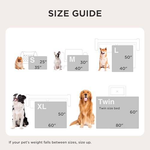 Bedsure ComfyFleece Waterproof Dog Blankets for Large Dogs - Soft Pet Cat Blanket Corduroy Fleece for Couch Bed Protector Washable, Cozy Calming Reversible Furniture Protection,50"x60", Cream