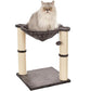 Basics Sturdy Cat Condo Tower with Hammock Bed and Scratching Posts, Interactive Hanging Ball Toy for Indoor Cats, 15.8" x 15.8" x 19.7", Gray