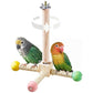 Bird Stand Perch Toy, Interactive Spinning Parakeet Toys, Wooden Exercise Wheel Parrot Toy, Enrichment Cockatiel Toy for Birds Cage, Bird Cage Accessories Perch Toys for Budgies (S)