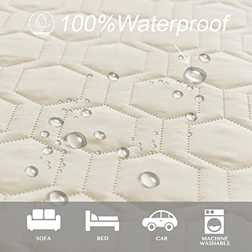 Waterproof and Anti-Slip Dog Bed Cover and Pet Blanket Sofa Pet Bed Mat ，car Incontinence Mattress Protectors Furniture Couch Cover for Most Cats Dogs, Pets（52x82-Ivory）