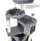 YUNIQUE Cat Tree with Cat Condo and Big Hammock, Grey