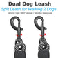 Double Dog Leash Coupler Heavy Duty Extension Rope for Two Large Dog | No Tangle 1/2" Thick Dual Dog Lead Splitter for Large Medium Dogs Over 40 lbs