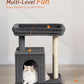 Cat Tree for Large Cat, 20.9 * 15.7in Large Perch Bed for Adult Cats, 22.8in Cat Tower with Scratching Post, Cat Condo with 2-Door for Indoor Cats, Dark Gray