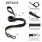 TwoEar 6FT 1IN Strong Black Dog Leash with 2 Padded Handles, Traffic Handle Extra Control, Comfortable Soft Dual Handle, Auto Lock Hook, Reflective