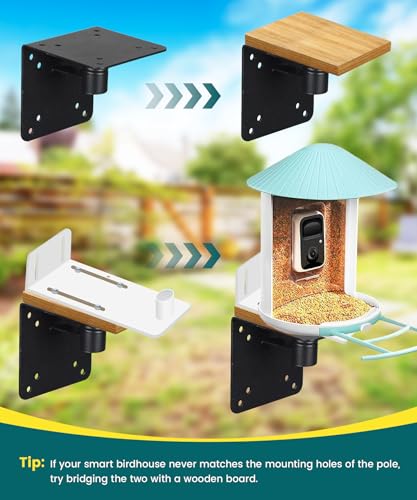 Heavy Duty Bird Feeder Pole - 60 Inch Adjustable 1 Inch Metal Bird House Pole with 14” Deep Auger Base | Outdoor Mount Kit for Bluebird Houses, Hummingbird Feeders, Smart Bird Feeder with Camera